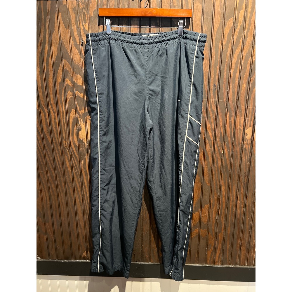 Nike Mens Track Pants Navy Blue White Piping Windbreaker Joggers XL